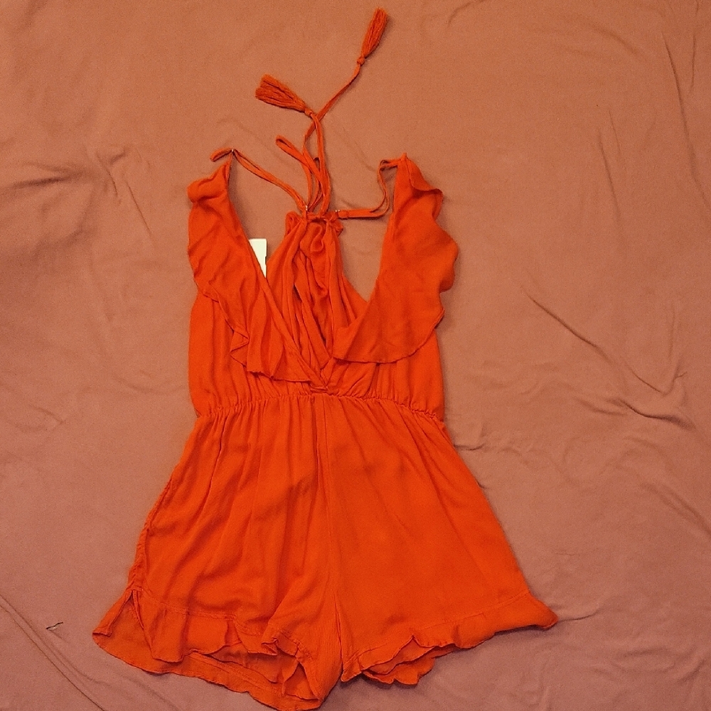 Impeccable Pig Vibrant Ruffled Romper, Size Large
